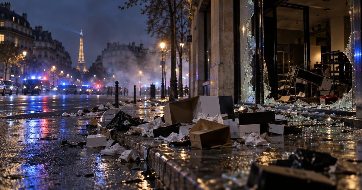FRENCH students' '100% off' looting spree goes viral as Paris burns