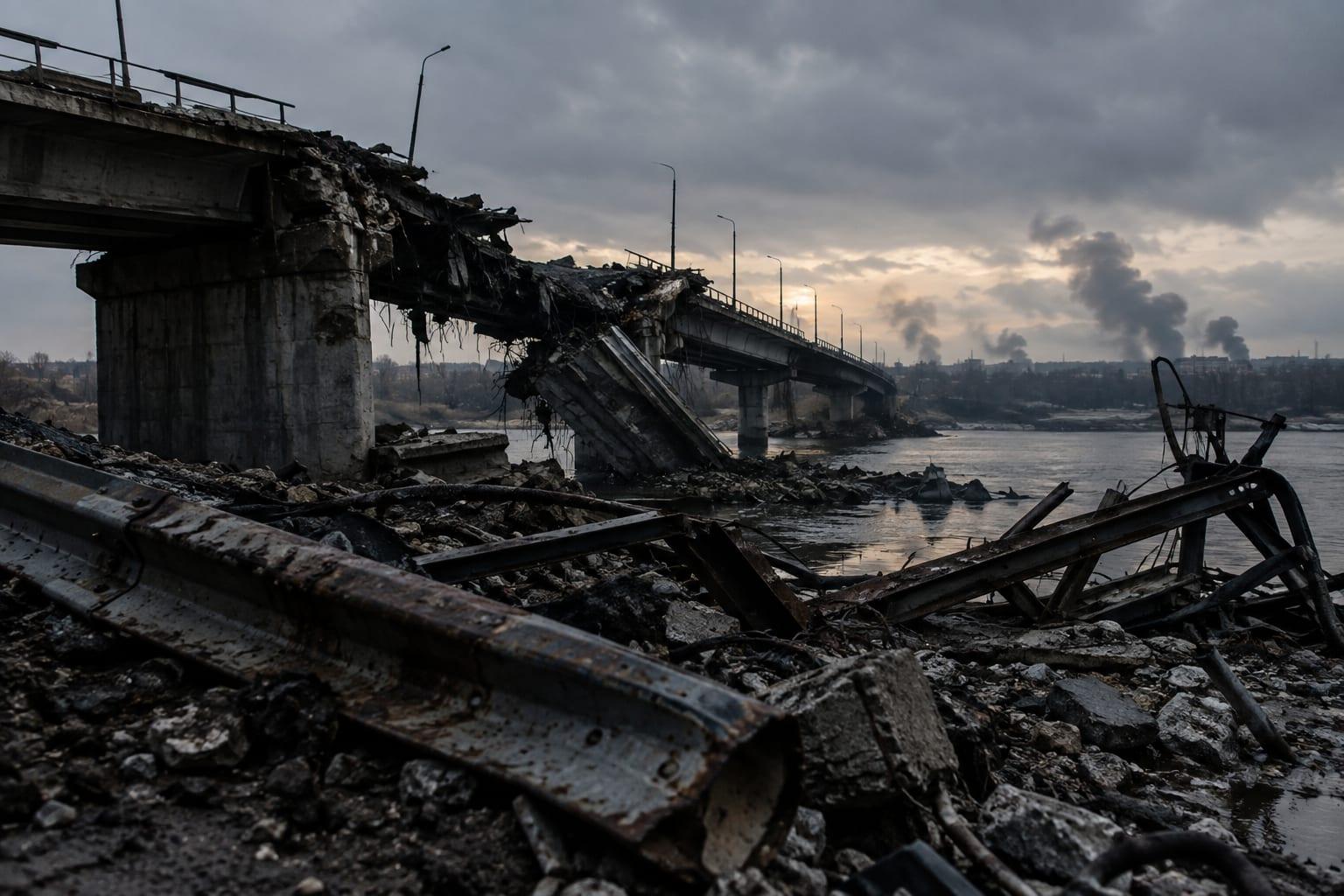 **KYIV** BRIDGE STRIKE SPARKS SOCIAL MEDIA FRENZY AS GERMAN CHANCELLOR VISITS UKRAINE