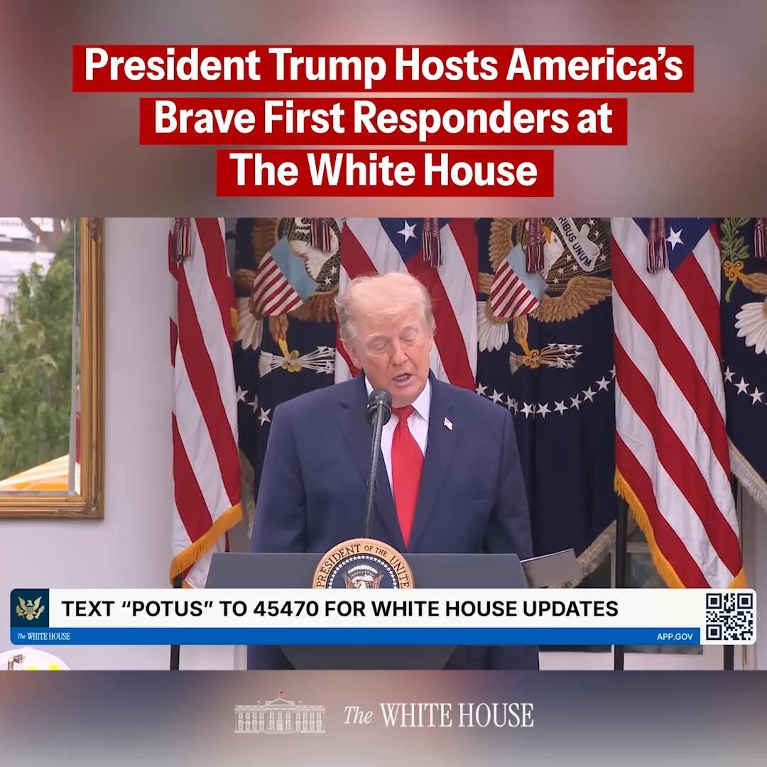 Trump Welcomes First Responders to White House, Highlights Record Crime Drops