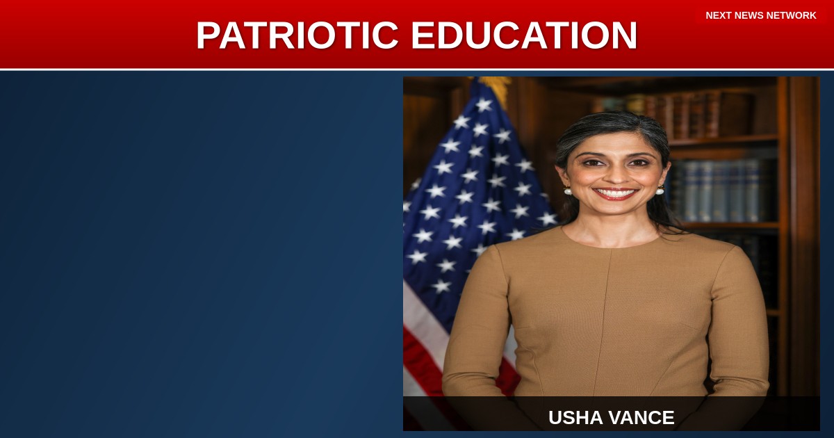 AMERICA FIRST Education: Second Lady Usha Vance Launches Patriotic Bookmark Challenge for America's 250th Birthday