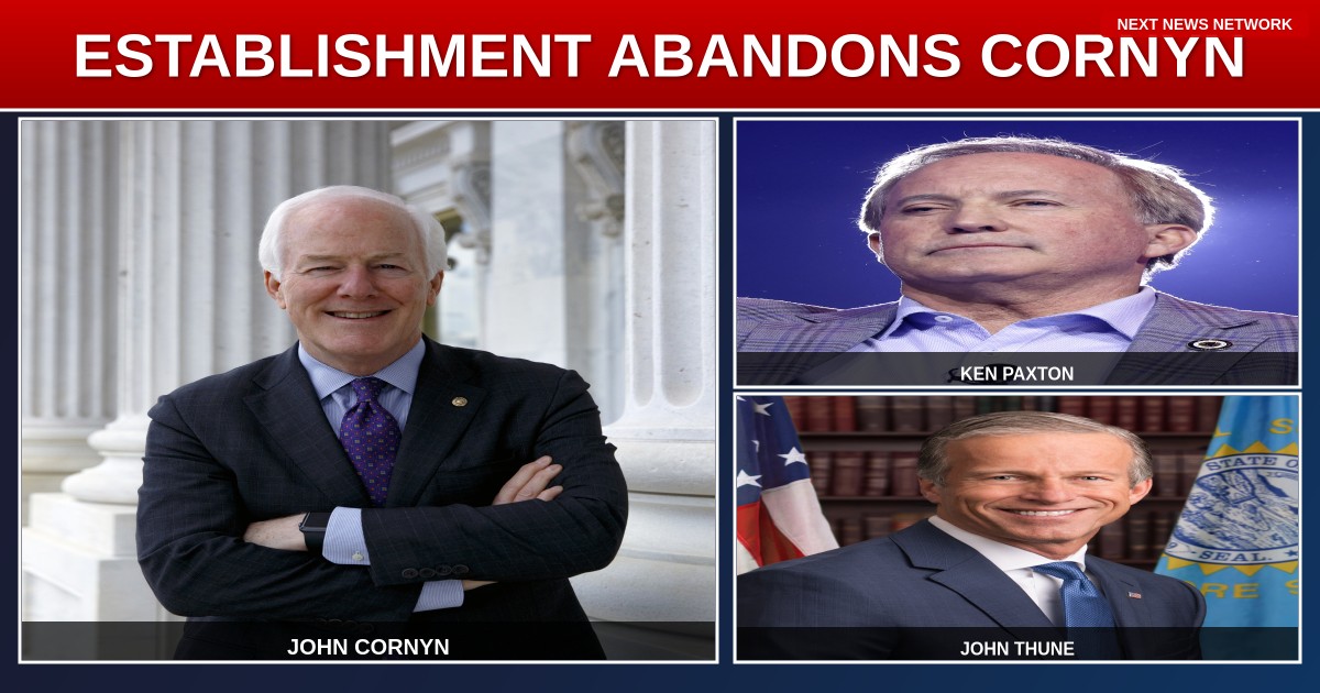 ESTABLISHMENT ABANDONS CORNYN: Senate Leadership Stays Silent as Trump-Backed Paxton SURGES in Texas Runoff