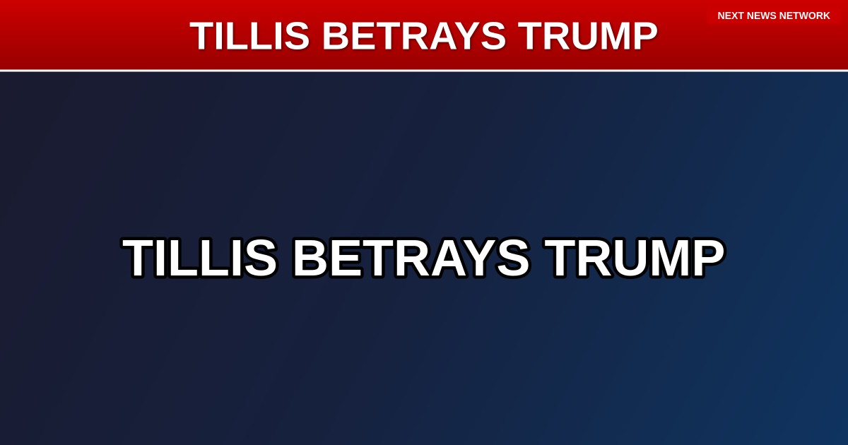 RINO ALERT: Thom Tillis BETRAYS Trump Agenda, Blocks AG Nominees Over Jan. 6