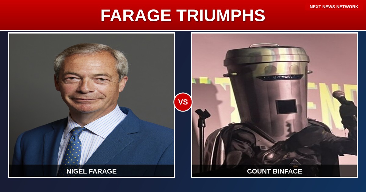 BREAKING: Nigel Farage OVERWHELMS Count Binface in Clacton-on-Sea Election Victory